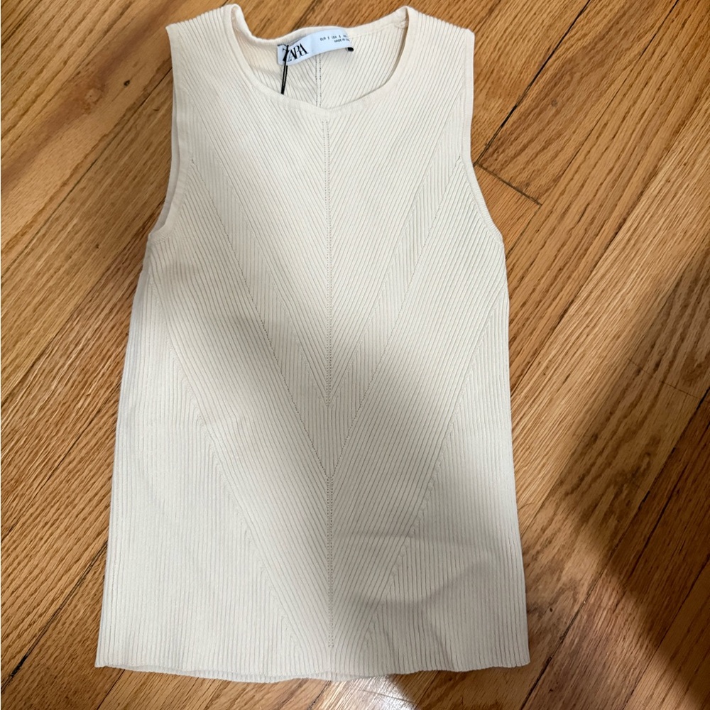 Zara Cream Sleeveless Top